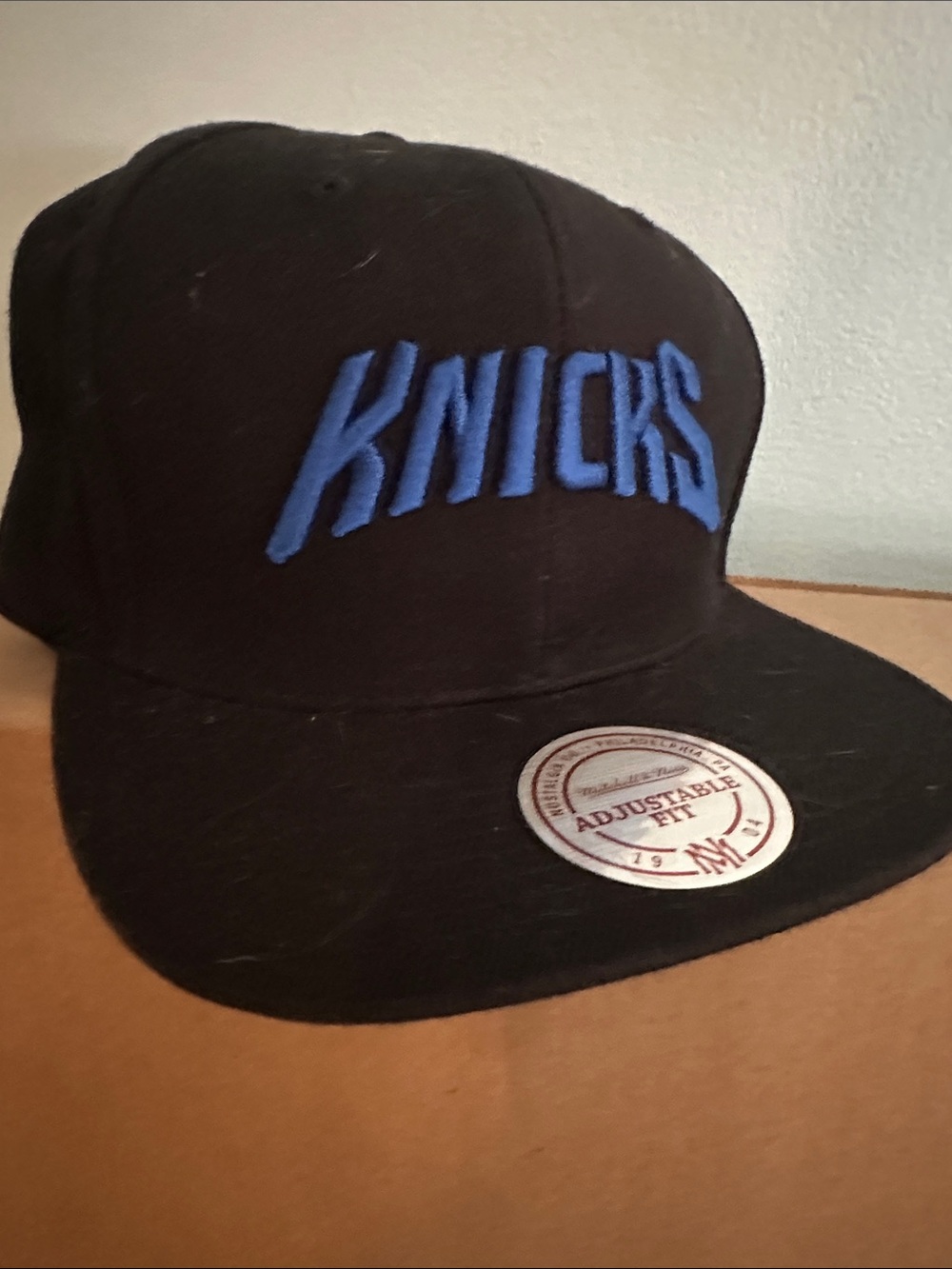 Knicks adults Adjustable Black Cap with Blue Embroidery
